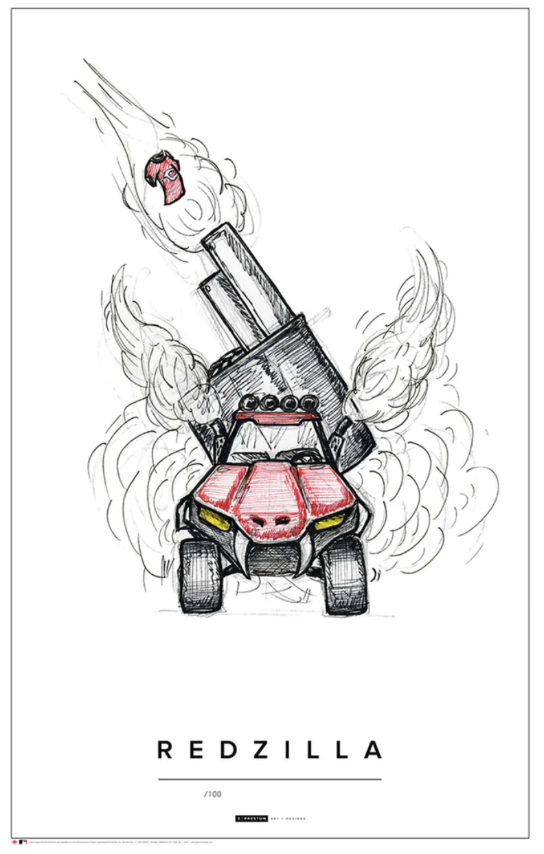 Redzilla souvenir launcher sketch poster